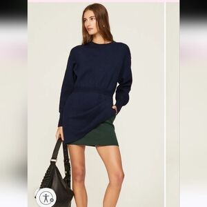 NWT Something Navy Blue Colorblock Sweater Dress Sz S Blue / Green